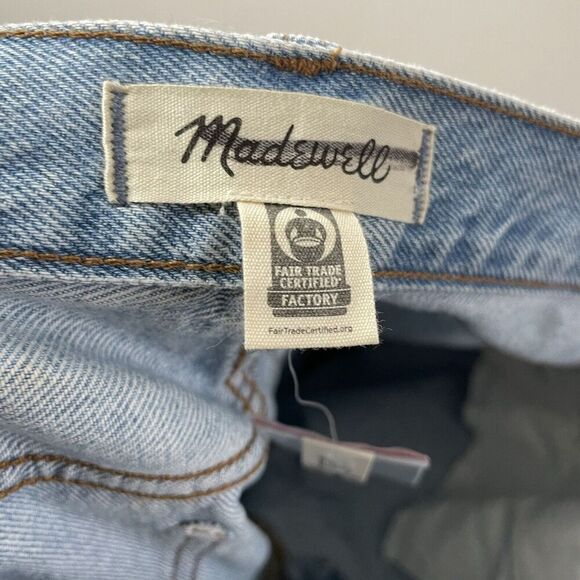 MADEWELL Low Slung Straight Jeans Women 27 Light Wash Slouchy 100% Cotton NO655 - Picture 15 of 16